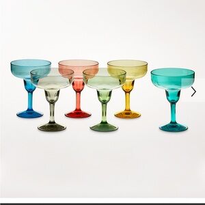 Duraclear multicolor tritan outdoor margarita glasses set of 8